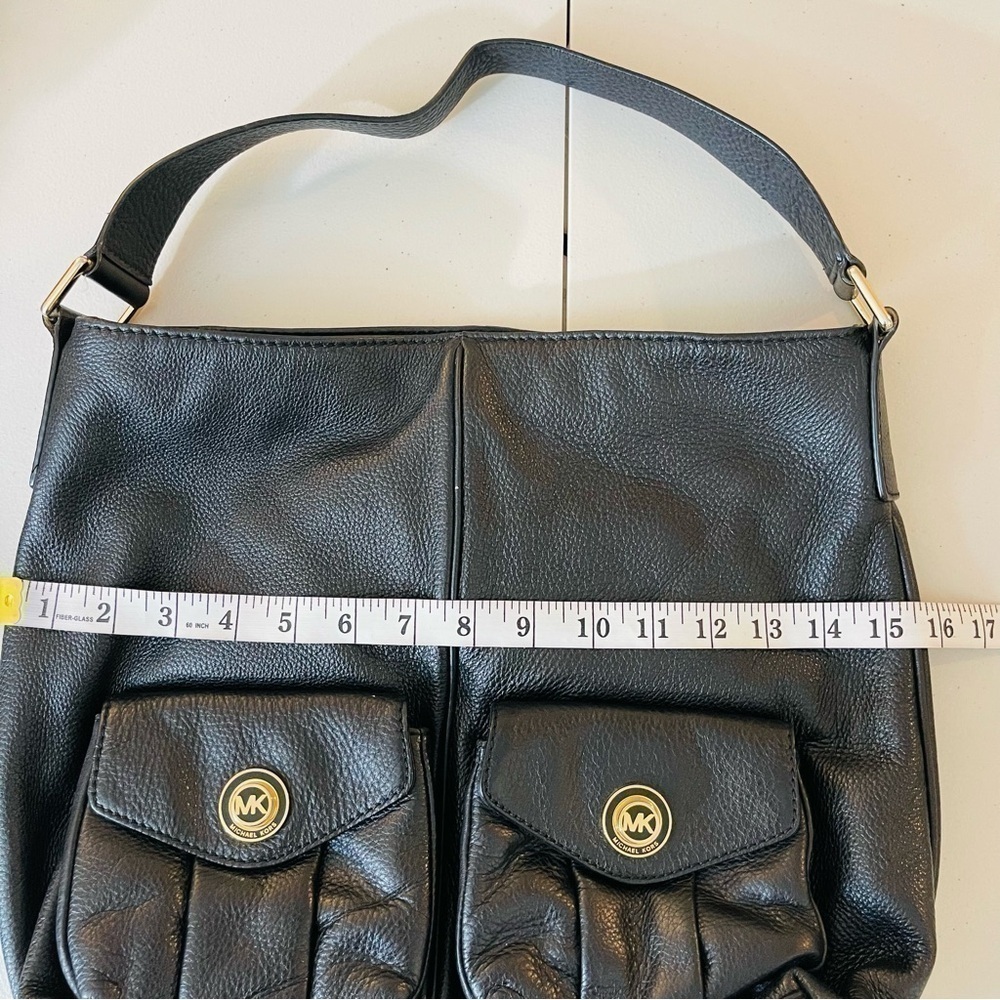 Michael Michael Kors Hobo Satchel Leather Shoulder Bag Black - Picture 11 of 12